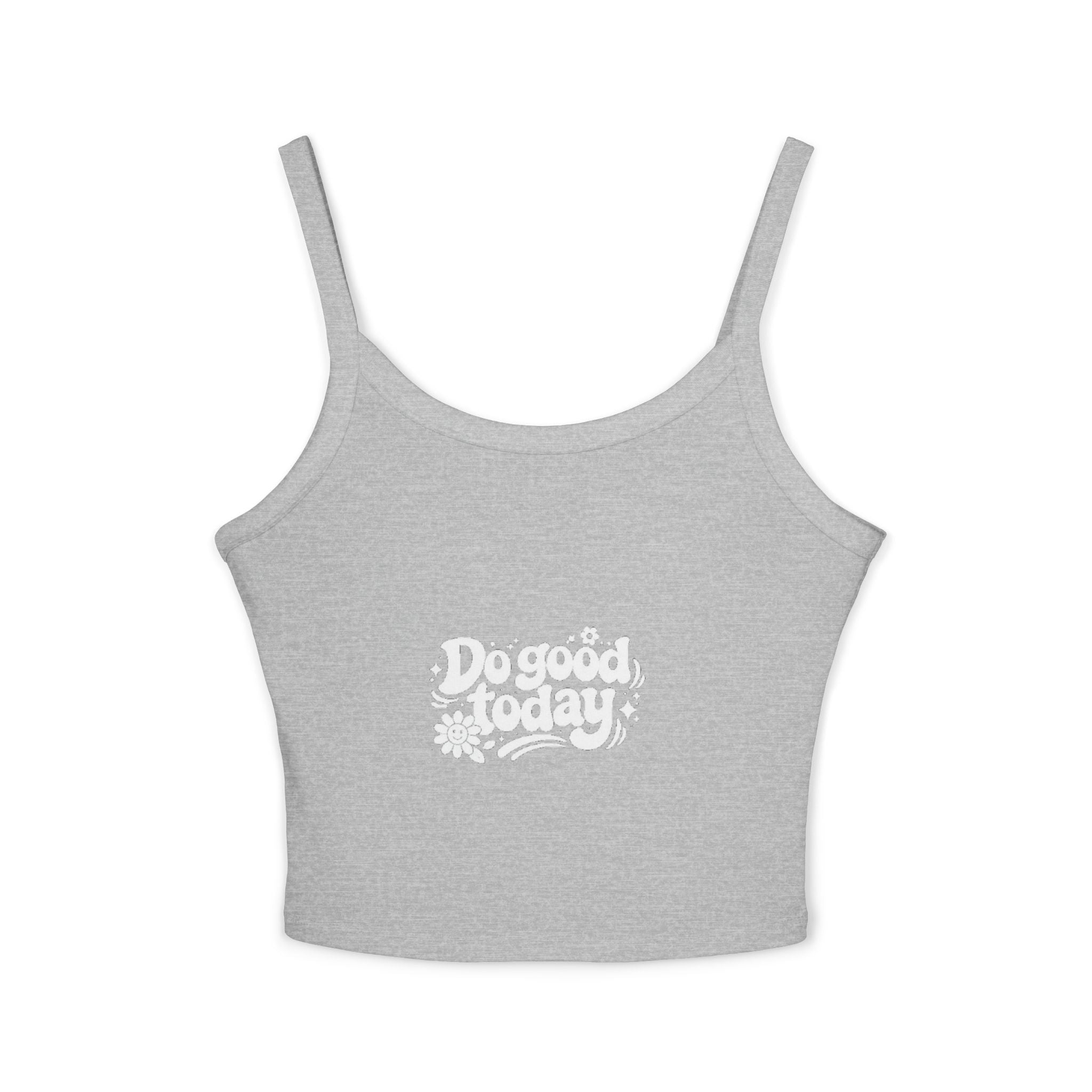 Crop Tank Top — "Do Good Today" Retro Floral Graphic for Women