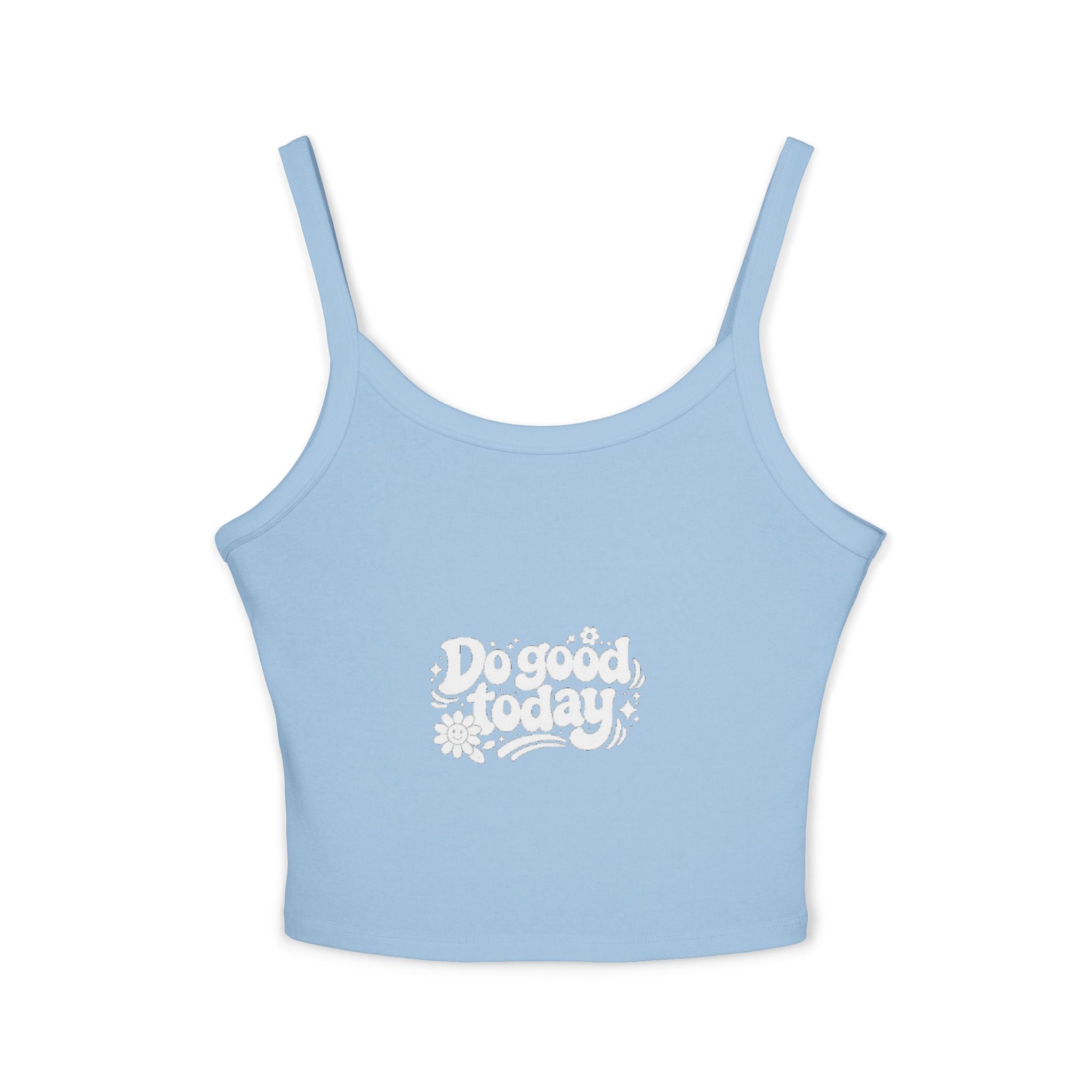 Crop Tank Top — "Do Good Today" Retro Floral Graphic for Women